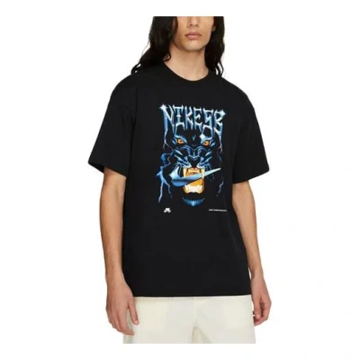 Nike Sb Skateboard Sports Printing Knit Short Sleeve Black