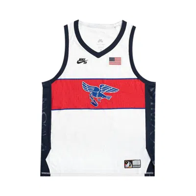 Pre-owned Nike Sb Team Usa Dri-fit Adv Sleeveless Skate Jersey 'white/sport Red/obsidian/black'