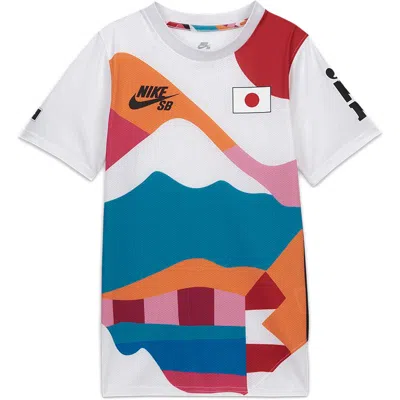 Pre-owned Nike Sb X Parra Japan Federation Kit Crew (youth) Jersey In White/black
