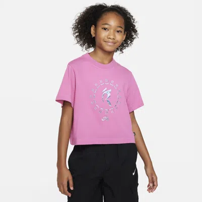 Nike Sb X Rayssa Leal Big Kids' (girls') Dri-fit T-shirt In Pink