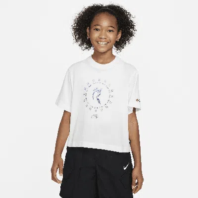Nike Sb X Rayssa Leal Big Kids' (girls') Dri-fit T-shirt In White