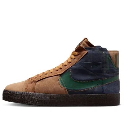 Nike Sb Zoom Blazer Mid Premium 'legend Dark Brown Obsidian' In Multi