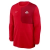 Nike Scarlet Ohio State Buckeyes 2025 Sideline Coach Uv Performance Long Sleeve T-shirt In Red