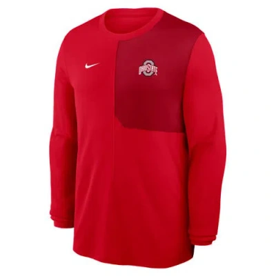 Nike Scarlet Ohio State Buckeyes 2025 Sideline Coach Uv Performance Long Sleeve T-shirt In Red