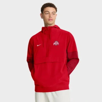 Nike Ohio State Anorak  Men's College 1/2-zip Hooded Jacket In Red