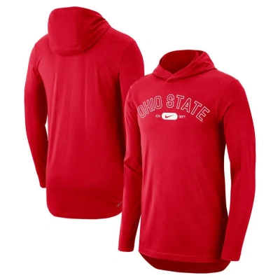 Nike Ohio State  Men's Dri-fit College Hooded T-shirt In Red