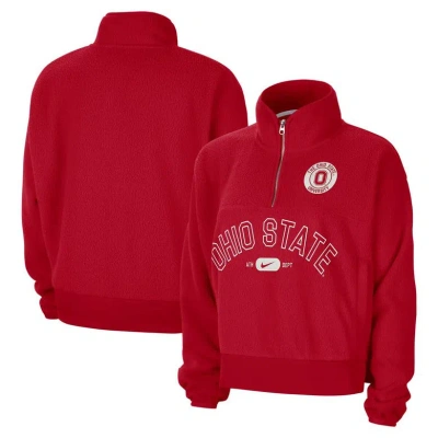 Nike Ohio State Fly  Women's College 1/4-zip Jacket In Red