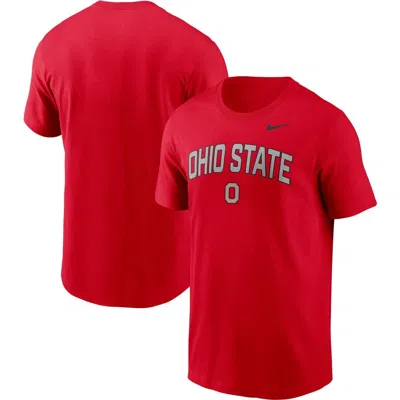 Nike Scarlet Ohio State Buckeyes Primetime Arch Stack T-shirt In Red