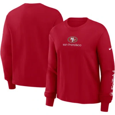 Nike Scarlet San Francisco 49ers Boxy Long Sleeve T-shirt