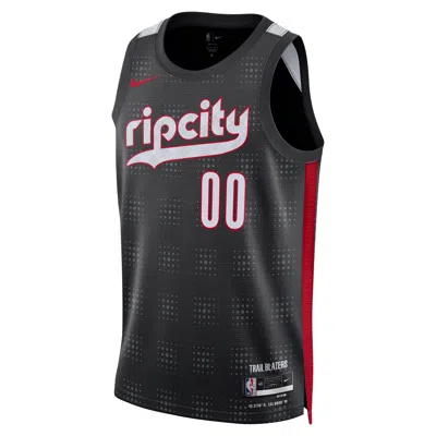 Nike Scoot Henderson Portland Trail Blazers 2024/25 City Edition  Men's Dri-fit Nba Swingman Jersey In Black