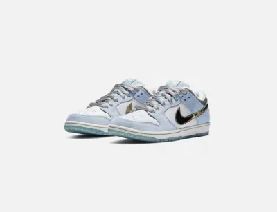 Pre-owned Nike Sean Cliver X  Sb Dunk Low Pro Qs "holiday Special" White Blue Gold Blue Val