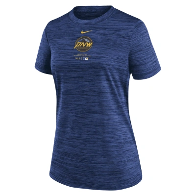 Nike Seattle Mariners Authentic Collection City Connect Practice Velocity  Women's Dri-fit Mlb T-shirt In Blue