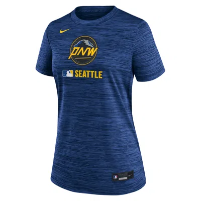 Nike Seattle Mariners Authentic Collection City Connect Velocity  Women's Dri-fit Mlb T-shirt In Blue