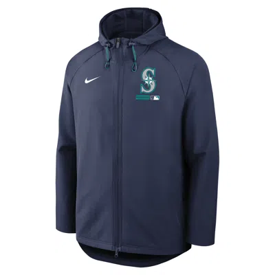 Nike Seattle Mariners Authentic Collection  Men's Therma-fit Mlb Full-zip Hooded Jacket In Green