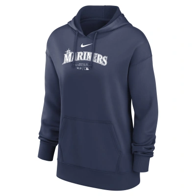 Nike Seattle Mariners Authentic Collection Practice  Women's Dri-fit Mlb Pullover Hoodie In Blue
