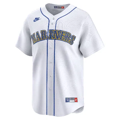 Nike Seattle Mariners Cooperstown  Men's Dri-fit Adv Mlb Limited Jersey In White