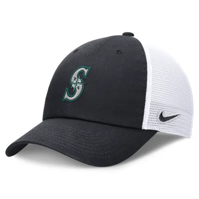 Nike Seattle Mariners Evergreen Club  Men's Mlb Trucker Adjustable Hat In Black