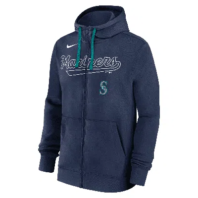 Nike Seattle Mariners Knockout Script  Men's Mlb Full-zip Hoodie In Blue