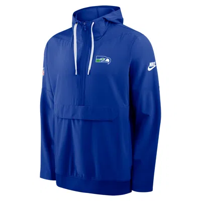 Nike Seattle Seahawks Alt Anorak  Men's Nfl 1/2-zip Hooded Jacket In Blue