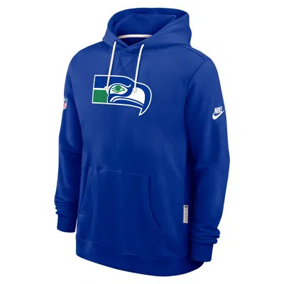 Nike Seattle Seahawks Alt Offensive Set Play Sideline  Men's Dri-fit Nfl Pullover Hoodie In Blue