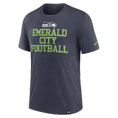 Nike Heather College Navy Seattle Seahawks Blitz Tri-blend T-shirt In Heather Navy
