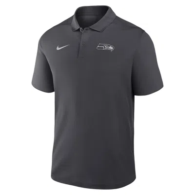 Nike Seattle Seahawks Fractal Logo Victory  Men's Dri-fit Nfl Polo In Gray