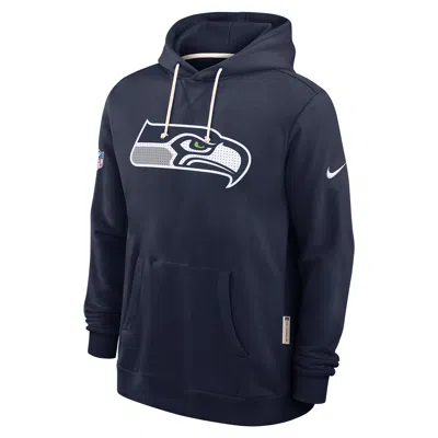 Nike College Navy Seattle Seahawks Sideline Standard Issue Initial Home Dri-fit Hoodie In Blue