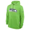 Nike Neon Green Seattle Seahawks Sideline Standard Issue Initial Home Dri-fit Hoodie In Green