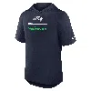 Nike Men's College Navy Seattle Seahawks Lockup Tri-blend Hoodie T-shirt In Blue