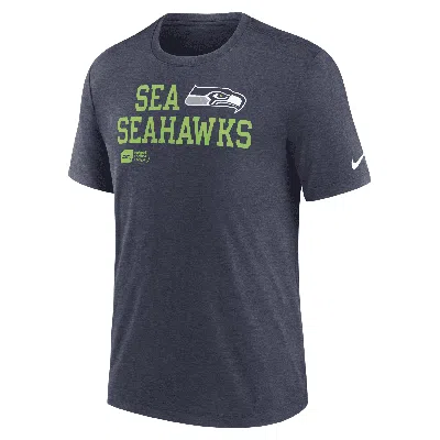 Nike Seattle Seahawks Overlap Lockup  Men's Nfl T-shirt In Blue
