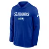 Nike Royal Seattle Seahawks Alt Pack Pass Accuracy Performance Long Sleeve Hoodie T-shirt In Brown