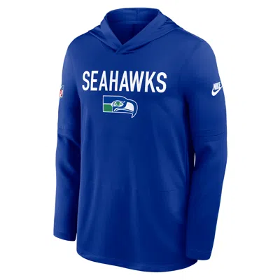NIKE SEATTLE SEAHAWKS PASS ACCURACY  MEN'S DRI-FIT NFL LONG-SLEEVE HOODED TOP,1015884879