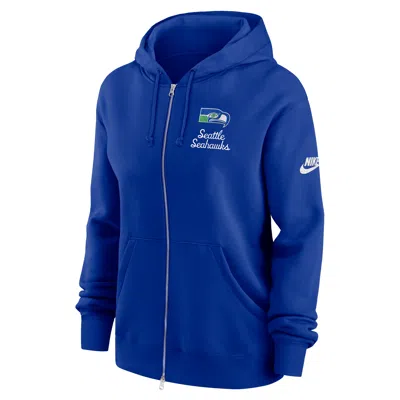 Nike Seattle Seahawks Phoenix Rewind  Women's Nfl Full-zip Hoodie In Blue