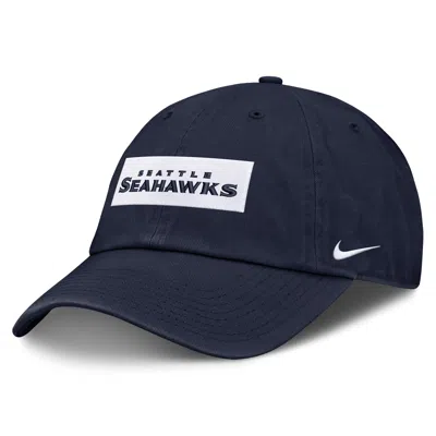 Nike Seattle Seahawks Primetime Club Wordmark  Men's Nfl Adjustable Hat In Blue