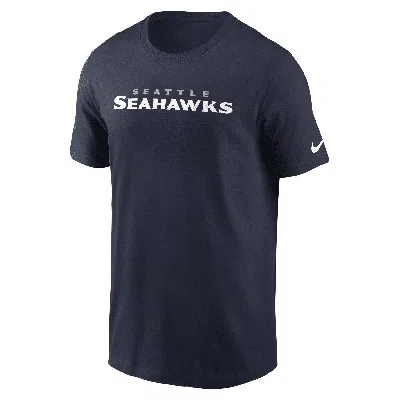 Nike Seattle Seahawks Primetime Wordmark Essential  Men's Nfl T-shirt In Blue