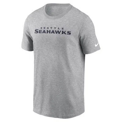 Nike Seattle Seahawks Primetime Wordmark Essential  Men's Nfl T-shirt In Gray