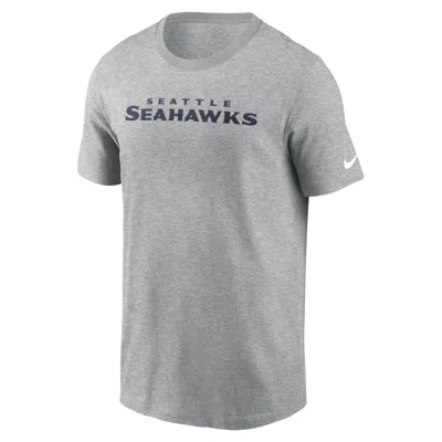 Nike Heather Gray Seattle Seahawks Primetime Wordmark Essential T-shirt