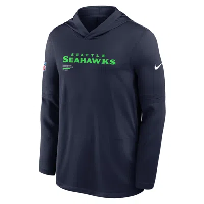 NIKE SEATTLE SEAHAWKS PURE FURY SIDELINE  MEN'S DRI-FIT NFL LONG-SLEEVE HOODED TOP,1015884893
