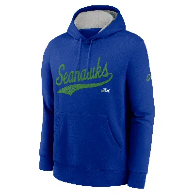 Nike Seattle Seahawks Rewind Club Logo  Men's Nfl Pullover Hoodie In Blue