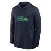 Nike Seattle Seahawks Rivalries Collection Sideline  Men's Dri-fit Nfl Long-sleeve Hooded Top In Blue