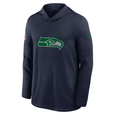 Nike Seattle Seahawks Rivalries Collection Sideline  Men's Dri-fit Nfl Long-sleeve Hooded Top In Blue