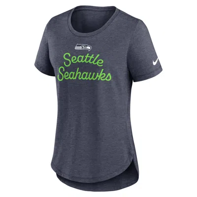 Nike Seattle Seahawks Script  Women's Nfl T-shirt In Blue