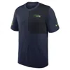 Nike Seattle Seahawks Sideline Coach  Men's Dri-fit Nfl Top In Blue