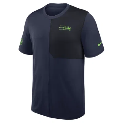 Nike Seattle Seahawks Sideline Coach  Men's Dri-fit Nfl Top In Blue