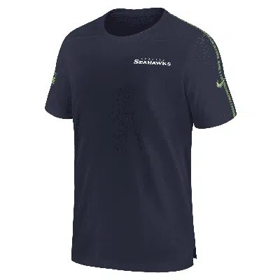 Nike Men's College Navy Seattle Seahawks 2024 Sideline Coach Uv Performance T-shirt In Navy,green