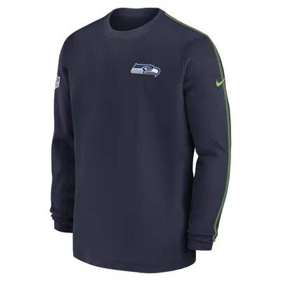 Nike Seattle Seahawks Sideline Coach Menâs  Men's Nfl Long-sleeve Top In Blue