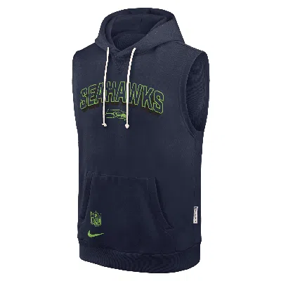 Nike Seattle Seahawks Sideline  Men's Dri-fit Nfl Sleeveless Pullover Hoodie
