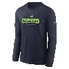 Nike Men's College Navy Seattle Seahawks Sideline Performance Long Sleeve T-shirt