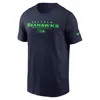 Nike College Navy Seattle Seahawks Sideline Performance T-shirt In Blue