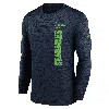 Nike Men's College Navy Seattle Seahawks 2024 Sideline Velocity Performance Long Sleeve T-shirt In Blue